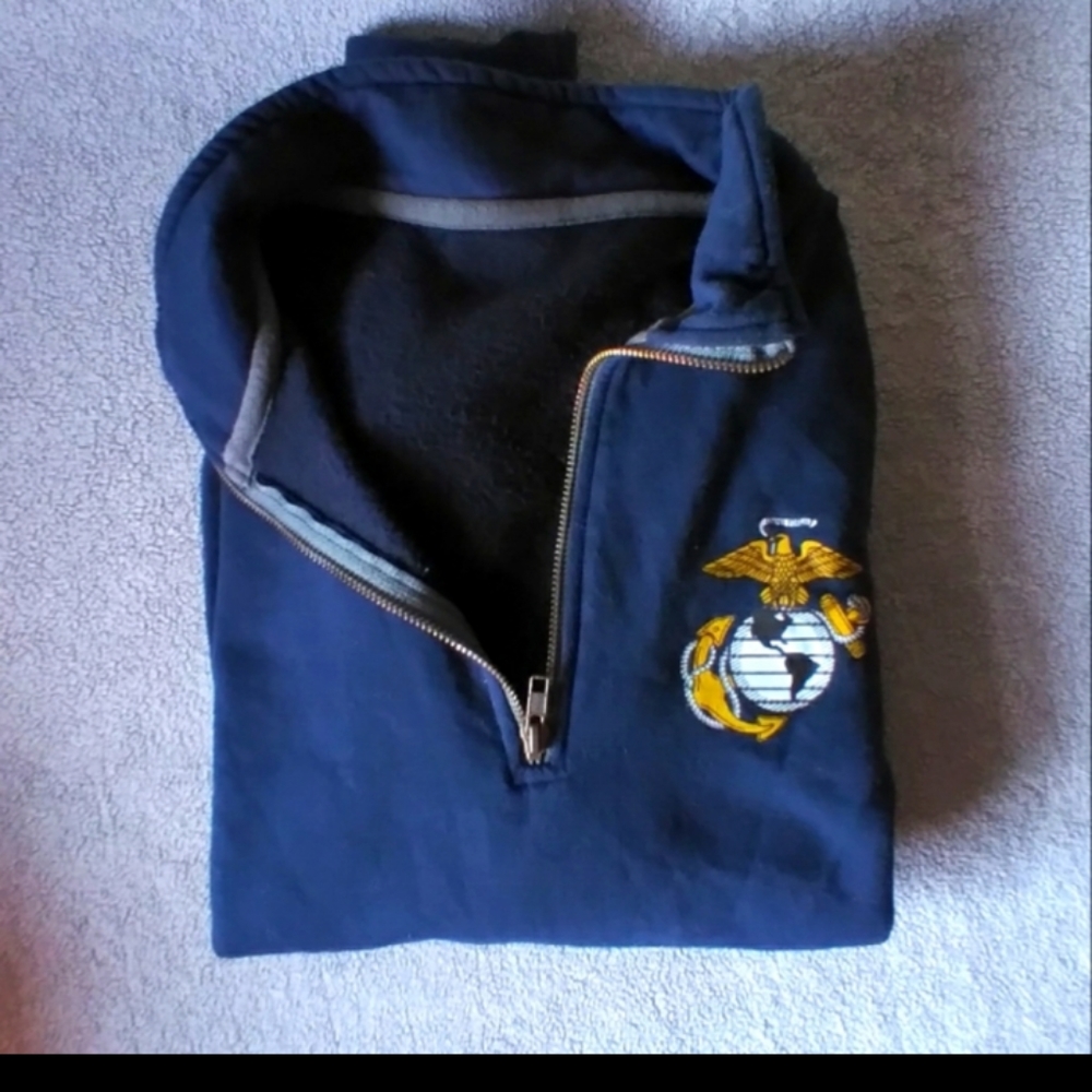 USMC hoodie 1/4 zip pullover sweatshirt